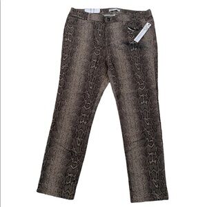 French Connection Python Chic Beige Crease Lightening Skinny Pants Size …